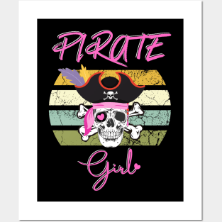 Cute Pirate Girl Skull Girl Halloween Costume Pirate Crew Posters and Art